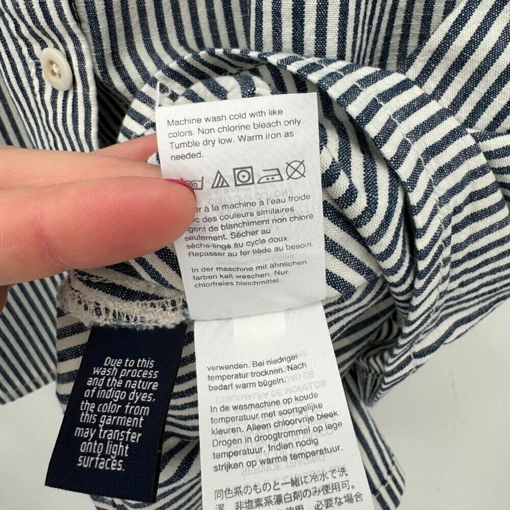 Madewell Palisade Button Front Chambray Stripe A-Line Lined Boho Lightweight 8 M - Picture 5 of 9